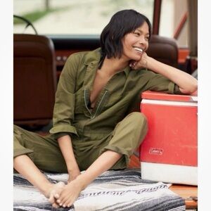 NWT Outerknown Station Jumpsuit Organic Linen Cotton Boiler Suit L